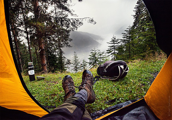 morning views from a tent