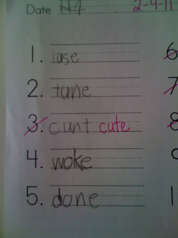 When Innocent Kids Make Really Dirty Spelling Mistakes