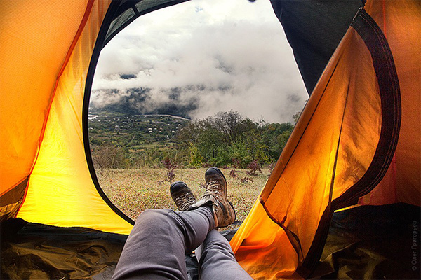 morning views from a tent