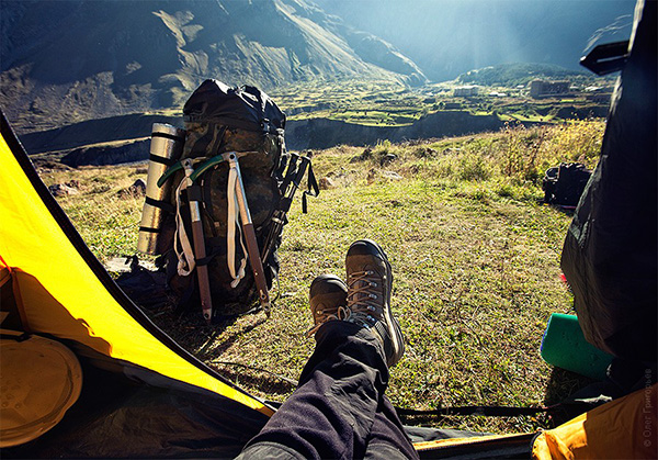 morning views from a tent