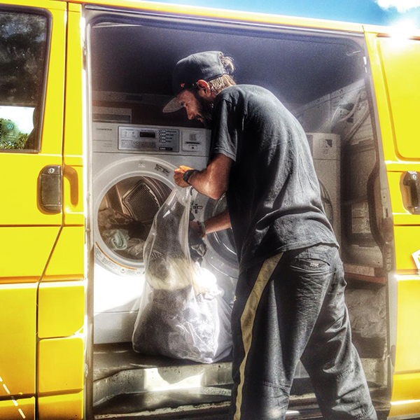 free laundry for homeless from van
