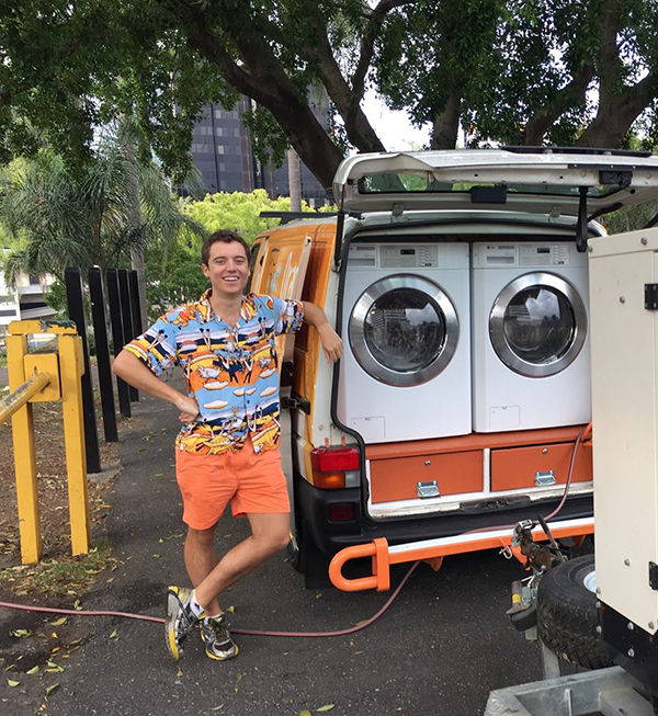 free laundry for homeless from van