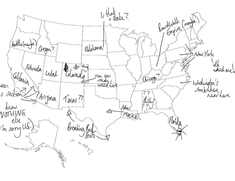 british people naming US states