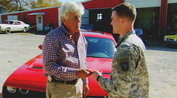 Jay Leno soldier car