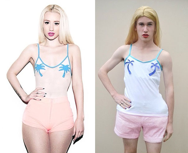 guy dresses up as female celebrities