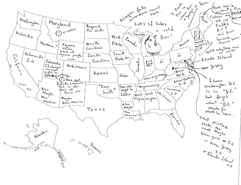 british people naming US states