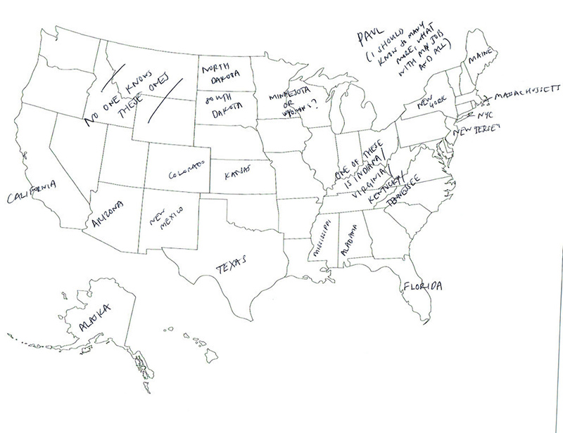 People In London Tried To Label The 50 Us States On A Map These