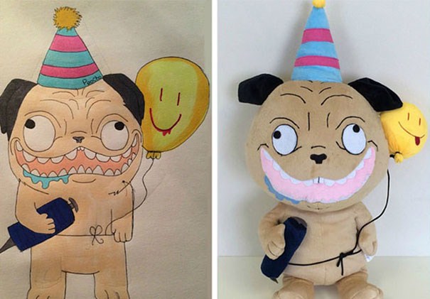 drawings made into stuffed animals