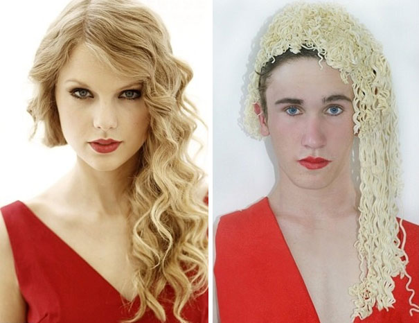 guy dresses up as female celebrities