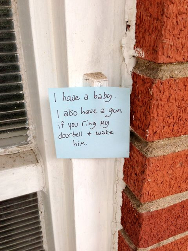 funny doorbell signs from moms