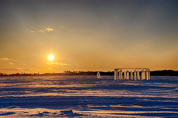 icehenge frozen on lake