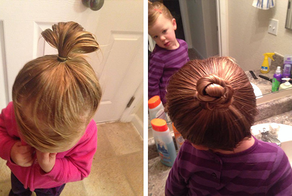 single dad takes hair lessons for daughter