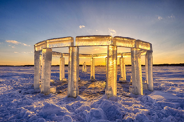 icehenge frozen on lake