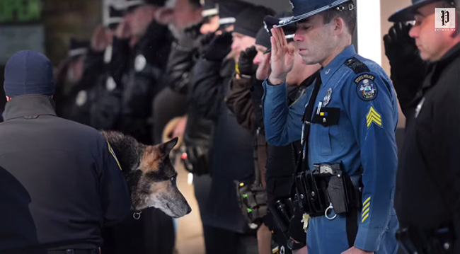 Maine officers salute dog