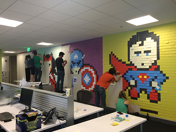 office superhero post its