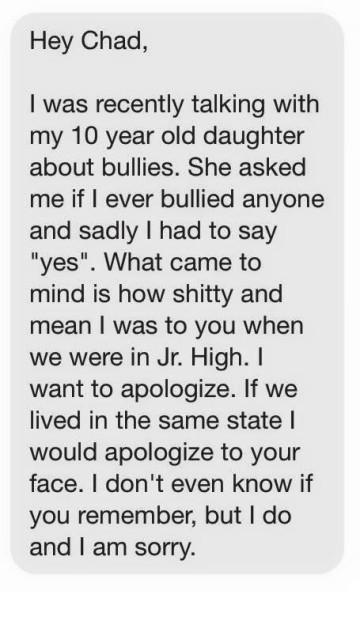 guy apologizes to gay kid he bullied in high school