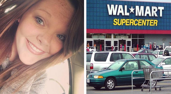 woman helps veteran at Walmart