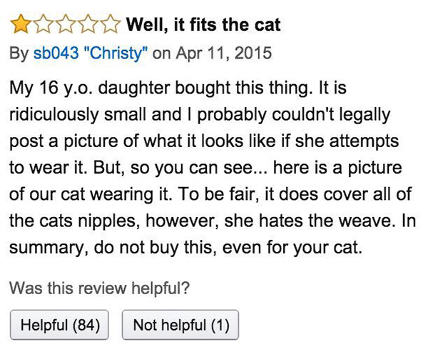 funny parent review of shirt with cat