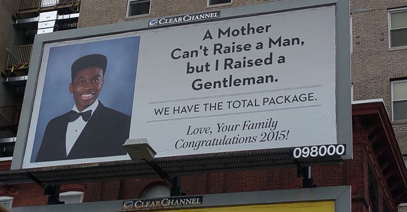 mom billboard for graduating son