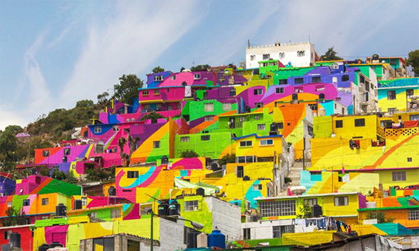 mexican village painted bright colors