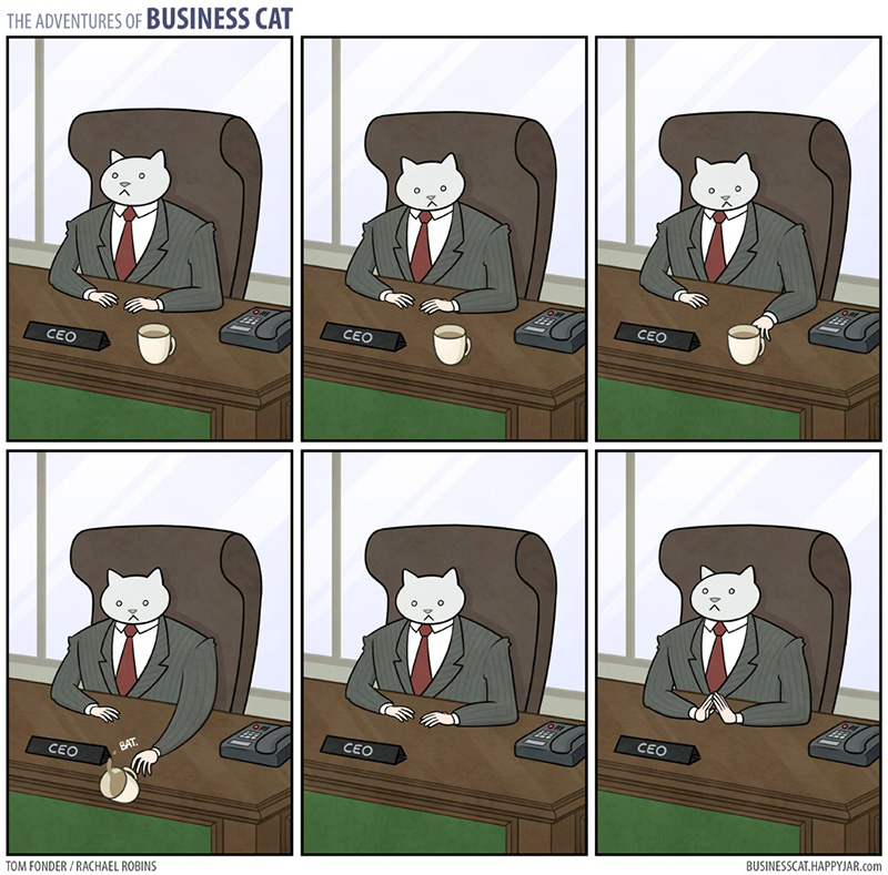 if a cat was your boss funny cartoon