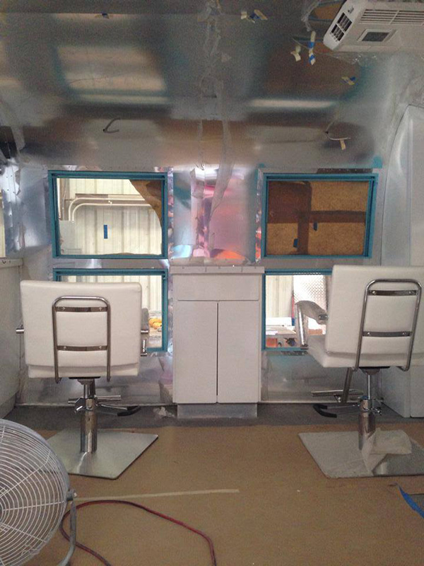 old camper turned into mobile salon