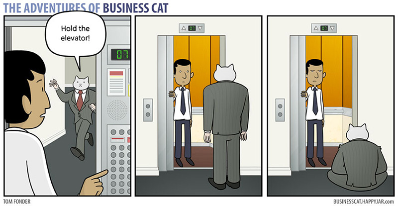 if a cat was your boss funny cartoon