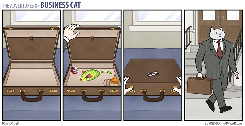 if a cat was your boss funny cartoon