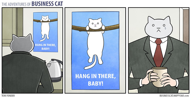 if a cat was your boss funny cartoon