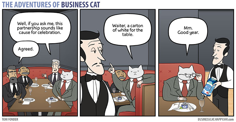 if a cat was your boss funny cartoon