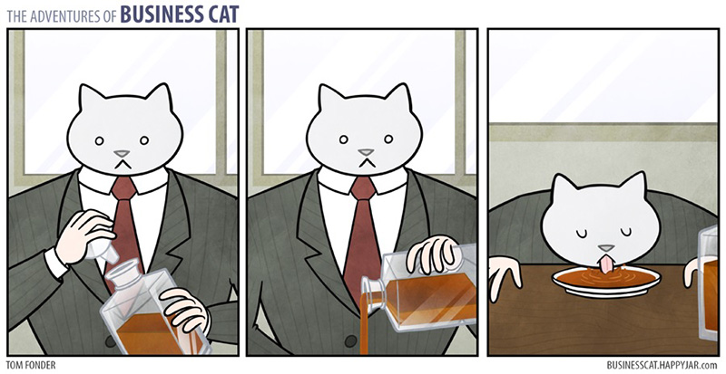 if a cat was your boss funny cartoon