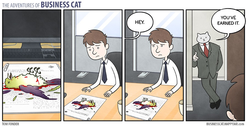 if a cat was your boss funny cartoon