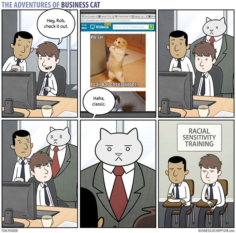 if a cat was your boss funny cartoon