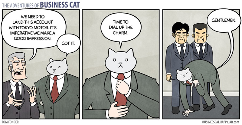 if a cat was your boss funny cartoon