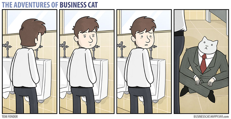 if a cat was your boss funny cartoon