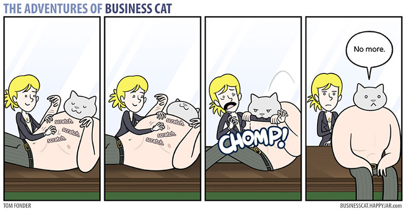 if a cat was your boss funny cartoon