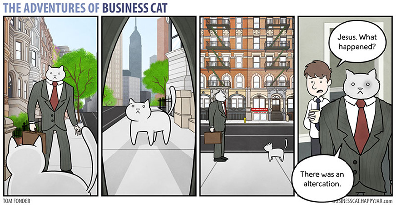 if a cat was your boss funny cartoon