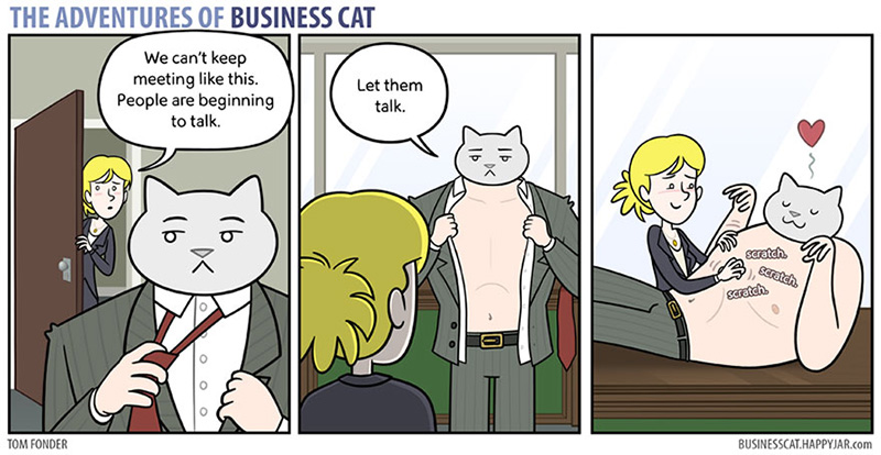 if a cat was your boss funny cartoon