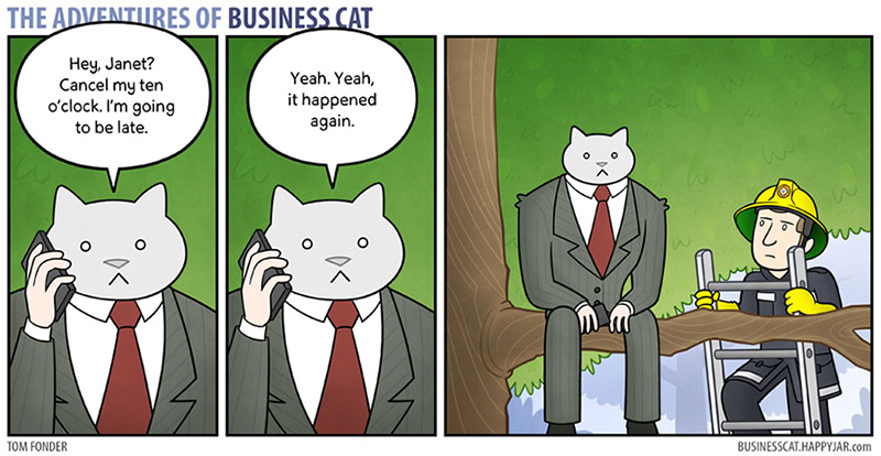 if a cat was your boss funny cartoon