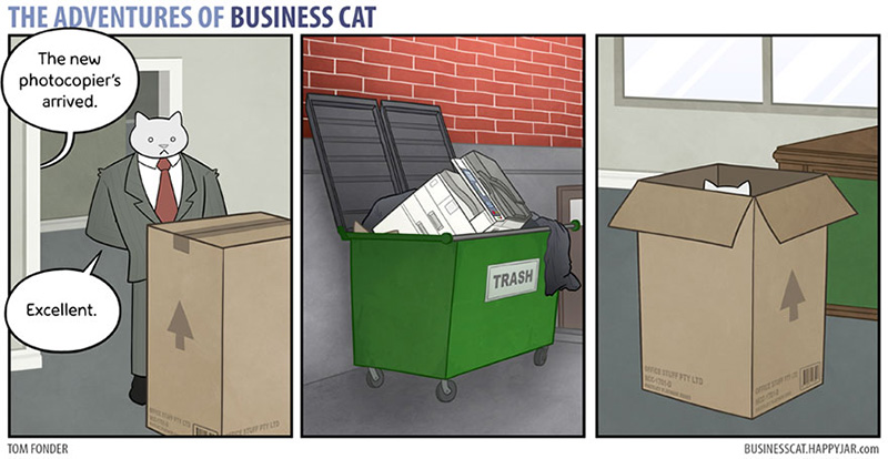 if a cat was your boss funny cartoon