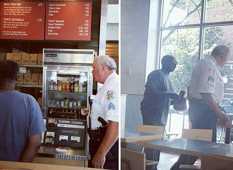 police officer buys homeless man chipotle