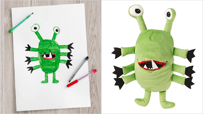 IKEA childrens drawings into toys