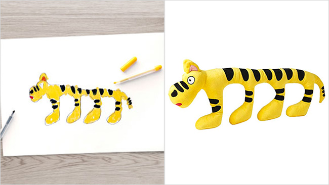 IKEA childrens drawings into toys