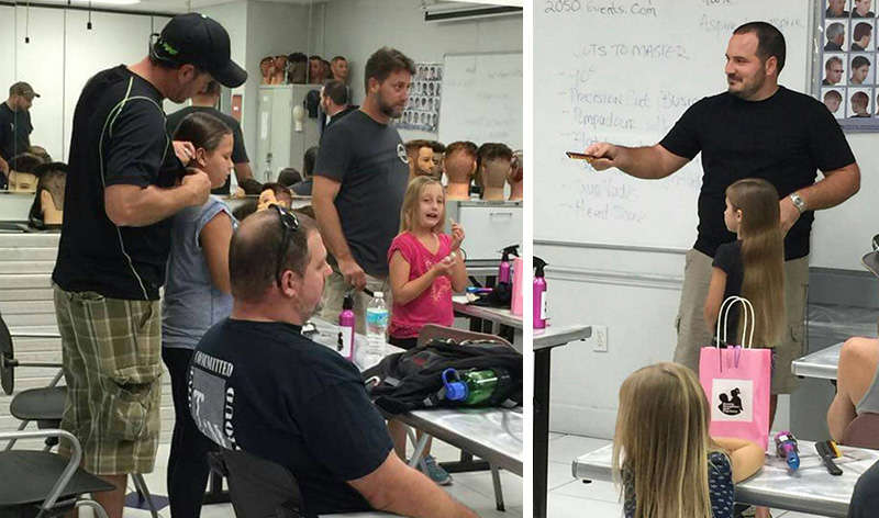 dads and daughters hair class