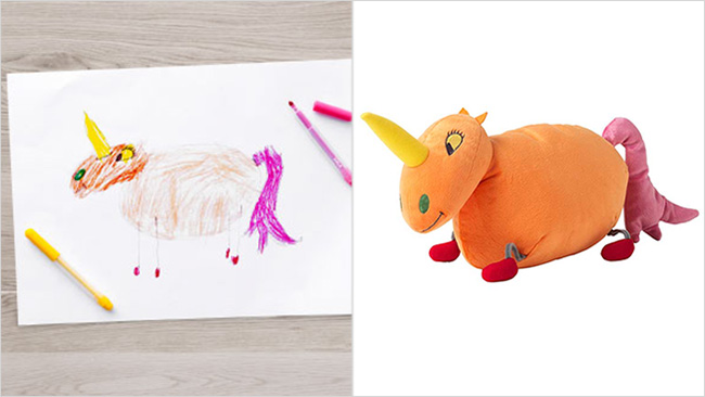 IKEA childrens drawings into toys