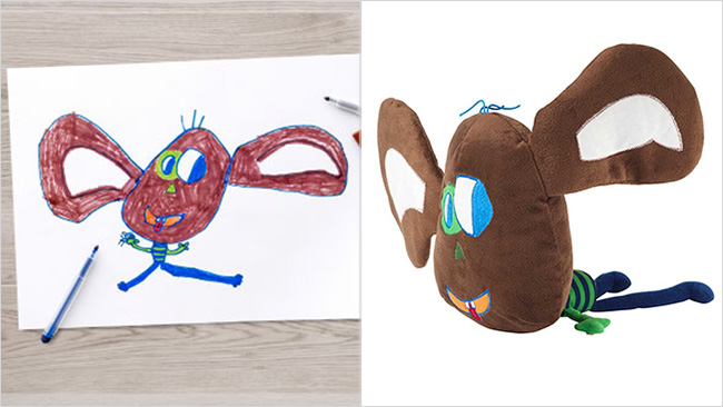 IKEA childrens drawings into toys