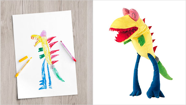 IKEA childrens drawings into toys