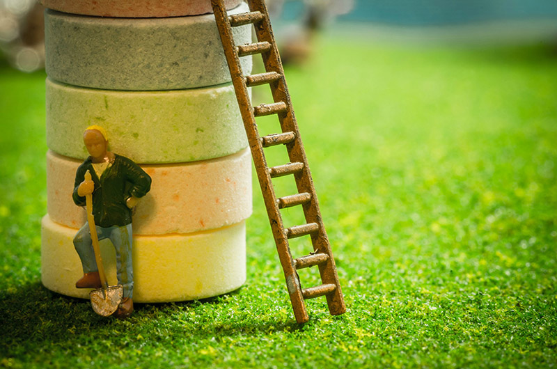 tiny people harvesting candy