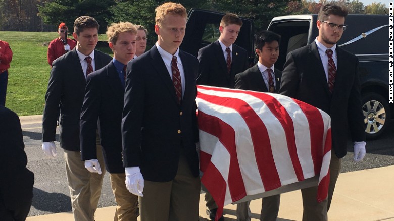 high school students homeless veterans pallbearers