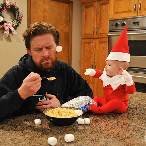 dad turns son into real elf on the shelf